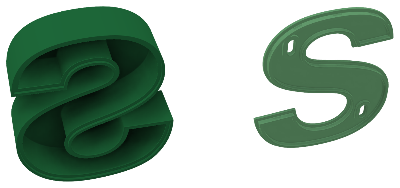 An open S shell next to its lid, seen from the inside
